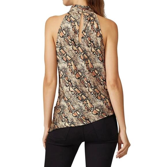 Great Jones Snake Print High Neck Drape Top Blouse Sleeveless Size Small - Picture 8 of 11